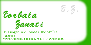 borbala zanati business card